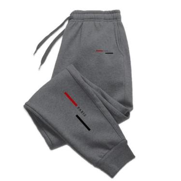 Imagem de Calças Jogger Masculinas De Cor Pura 2024 Moda Fitness Casual Calças L