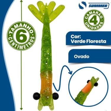 Imagem de 4 Iscas Artificial Camarão 6cm Pesca Robalo Tucunaré Corvina - Summer,