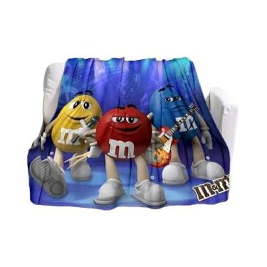 Imagem de Cobertor De Pelúcia Infantil M&M's Chocolate Quente E Moderno Para Cas