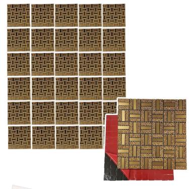 Imagem de Pastilha De Vidro Adesiva Kit 30 Uni Parede Cozinha Banheiro Box Decorativa Facil Aplicacao Moderna Requintado Reforma