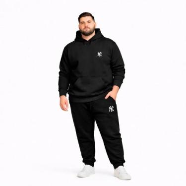 Imagem de Conjunto Moletom Plus Size Canguru G1 a G5 Casaco Com Capuz Calça de F