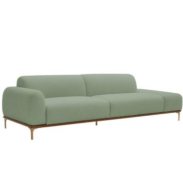 Imagem de Sofá Living Unne 3 Lugares 210cm Terminal Esquerdo Bouclé Verde Claro - Nexta Casa Cor...