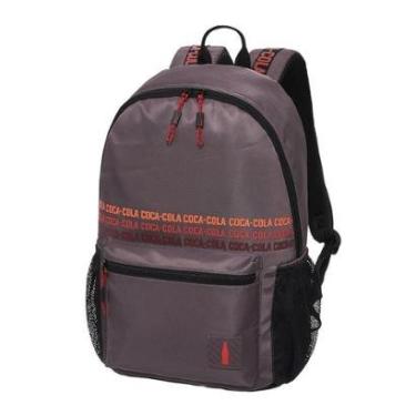 Imagem de Mochila Escolar Trabalho Notebook Coca Cola Discover Cinza-Unissex