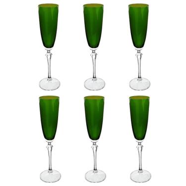 Imagem de Conjunto de Taças para Champanhe em Cristal Ecologico 200ML Verde Bohemia