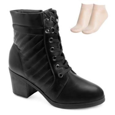 Imagem de Bota Coturno P Pink Moon e Meia MC26-73202, Preto, 37