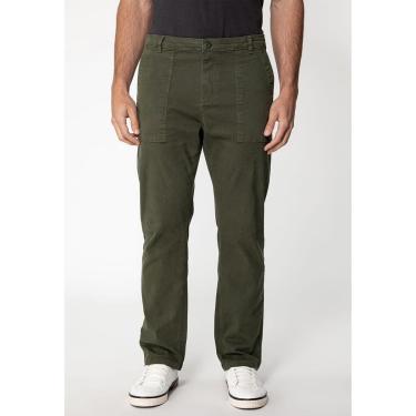 Imagem de Calça Sarja Reta Bolso Chapado Verde Escuro-Masculino