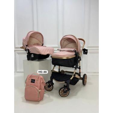 Imagem de Carrinho de Bebê Moisés com Bebê conforto Europeu - vasco, Rosa