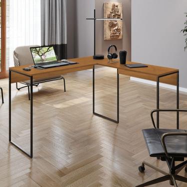 Imagem de Mesa de Escritório em L Home Office Start 118x90cm Estilo Industrial Savana - Desk Design
