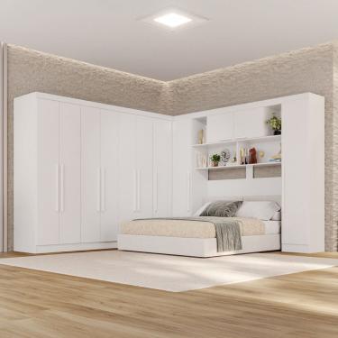 Imagem de Guarda-roupa de Canto Modulado 11 Portas 2 Gavetas Brasil Branco