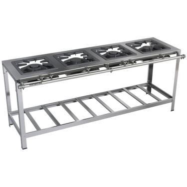 Imagem de Fogão Industrial Stori Premium 4 Bocas 40x40 Em Linha M8 Aço Inox 430 Metalmaq
