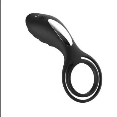 Imagem de Anel Peniano Duplo 12 Vibrações Aixiasia em Silicone Atóxico com Estimulador de Clitóris Recarregável Love Toys