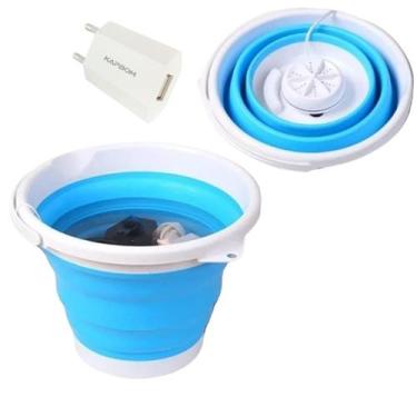 Imagem de Mini Maquina Lavar Roupas Balde 5 Litros Portátil Usb Lavadora Tanquin