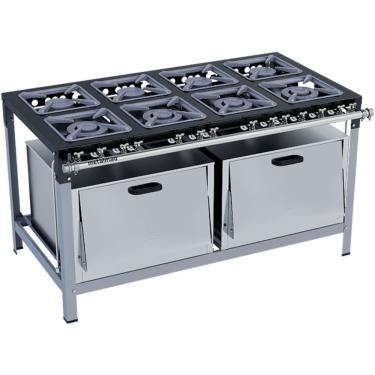 Imagem de Fogão Industrial Stori Premium 8 Bocas 30x30 2 Fornos M20 Pintado Metalmaq