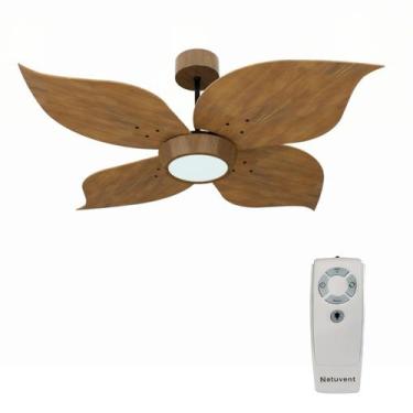 Imagem de Ventilador de Teto Com Controle Remoto Natuvent Flower Led 4 Pás Madei