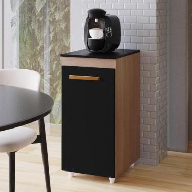 Imagem de Balcão Cozinha Multiuso Aparador Café Blend 40cm Savana Preto - Desk D