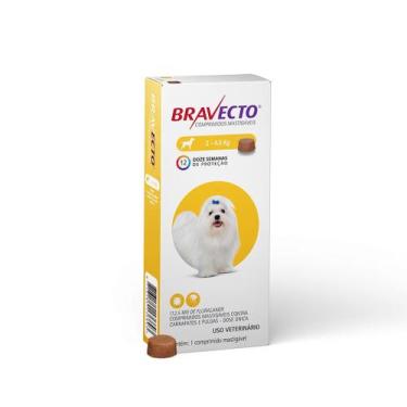 Imagem de Bravecto Comprimidos Antipulgas e Carrapatos MSD para Cães de 2 a 4,5 
