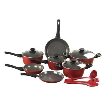 Imagem de Conjunto de Panelas Indução Style Cook 10 Peças - Mimo Style, Vermelho