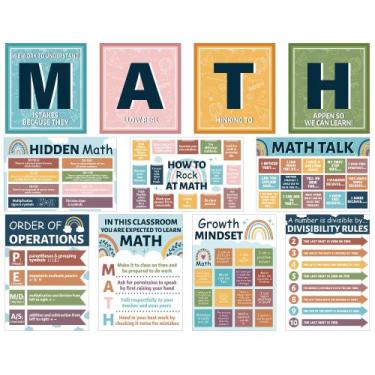 Imagem de Pôsteres de matemática gisgfim Boho Math Teacher Classroom 11 unidades