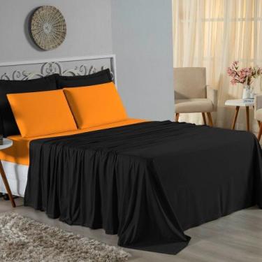 Imagem de Jogo de Cama Casal Nobre 4 Peças Lençol com Elástico de 30cm de Altura