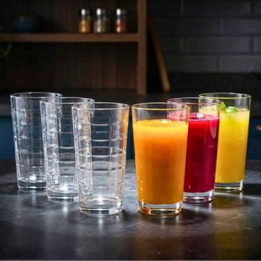 Imagem de Kit Copos de Água 6pçs Long Drink Bormioli Rocco Cube 360ml Vidro Ital
