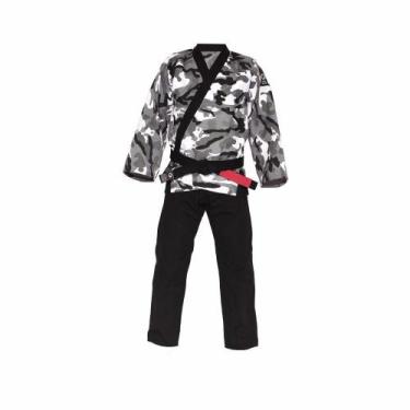Imagem de Kimono Jiu-Jitsu Trançado Camuflado Branco Adulto Marca Aranha