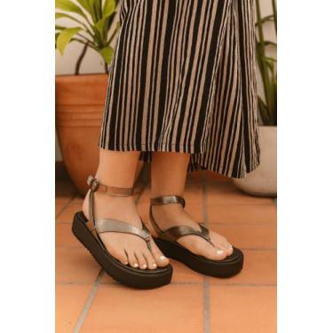 Imagem de Sandália Moleca FlatForm 5489.105 Papete Tay Moda Plataforma Tira Com 