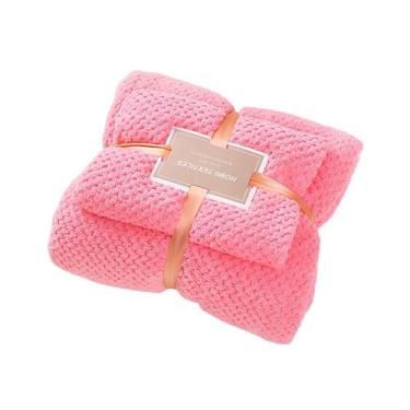 Imagem de Conjunto de Toalhas Macias Rosa - Banho e Rosto 70x140 e 35x75 cm, Toq