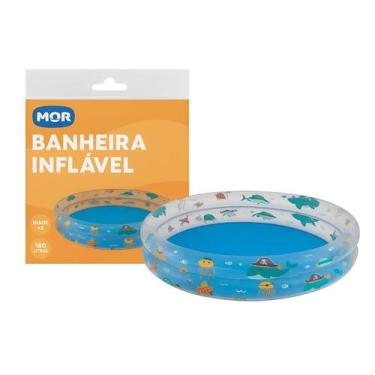 Imagem de Piscina Banheira Inflável Infantil 80 Litros Verde Pequena - Mor