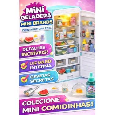 Imagem de Mini Geladeira Mini Brands Zuru Fill The Fridge Colecionável Azul-cele