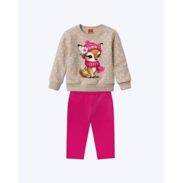 Imagem de Conjunto Moletom e Calça Legging Infantil Feminino Kyly 1001513, Amênd