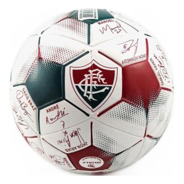 Imagem de Bola de Futebol de Campo Fluminense Autografada 05 Dualt Cor:Branco+Ve