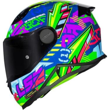 Imagem de Capacete LS2 FF812 Kid Svent Azul Verde Infantil, 52/L