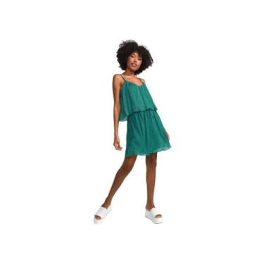 Imagem de Vestido feminino curto plissado glitter - enfim , G, Verde