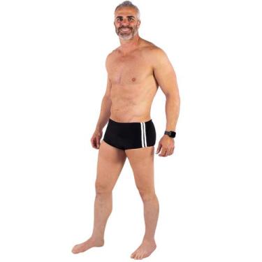 Imagem de Sunga Adulto Masculina Preto Galão Branco - STWM, Preto, P