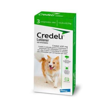 Imagem de Antipulgas Elanco Credeli 450mg Caes de 11,0 a 22,0kg c/ 3 Comprimidos