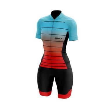 Imagem de Macaquinho Feminino 3XU Martini Ciclista Bike Refactor, Azul, G
