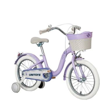 Imagem de Bicicleta Retrô Infantil Aro 16 Com Cesta, Campainha, Refletor e Rodas De Apoio Unitoys