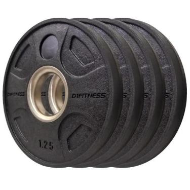Imagem de Kit 4 Anilhas Elite Emborrachada 4 Grips 1,25kg
