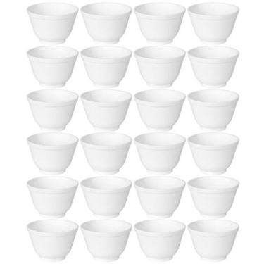 Imagem de Jogo 24 Cumbucas 450ml Plástico Branco Tigela Bowl Coza Uno Porções Re