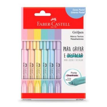 Imagem de Pincel marca texto Grifpen com 6 unidades Tons Pastéis MT/TP6ZF - Fabe