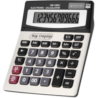 Imagem de Calculadora DANRONG DM-1200V de 12 dígitos com energia solar e dupla a