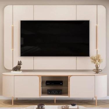 Imagem de Rack Painel para TV até 65 Polegadas com LED 100% MDF 180CMX132CM Curv