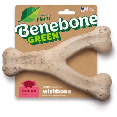 Imagem de Mordedor Benebone Green Wishbone Bacon Brinquedo de Mastigar Para Cães