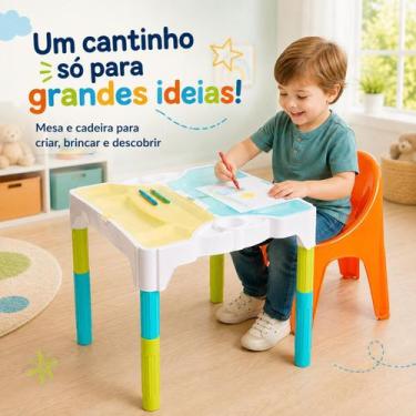 Imagem de Mesa de Atividades Tateti com Cadeira Infantil Divisórias para Brincar