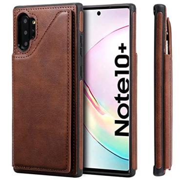 Imagem de Capa de couro de luxo para Samsung Galaxy Note 20 10 9 8 S20 S10 E 5G S9 S8 Ultra Plus A50 Carteira suporte para cartão com suporte para bolsa, Café XiaoNiuWen, para nota 10