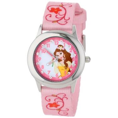 Imagem de Disney Relógio infantil com pulseira impressa em aço inoxidável Belle Glitz W001039