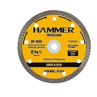 Imagem de DISCO CORTE DIAMANTADO TURBO PORCELANATO 4.3/8 110mm HAMMER