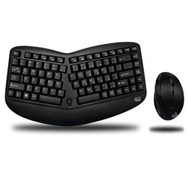 Imagem de Adesso WKB-1150CB Easytouch Desktop Combo de teclado e mouse multimídia sem fio - Conforto curvo, preto
