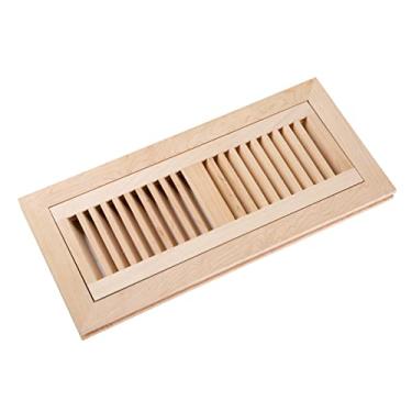 Imagem de Homewell Capa de ventilação para registro de piso de madeira, montagem embutida com moldura, 10,16 x 30,48 cm, inacabada, 4" x 12" no damper, Maple