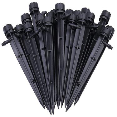 Imagem de Axe Sickle Conjunto de 50 emissores de gotejamento perfeitos para tubo de 4 mm/7 mm, sistema de irrigação por gotejamento de fluxo de água ajustável de 360 graus para sistema de irrigação.